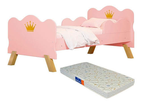 Loja Tigo cama infantil realeza rosa com colchão