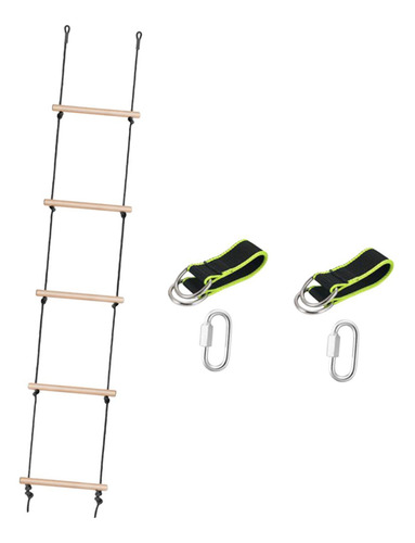 Escalera De Cuerda Para Columpio De Madera, 5 Secciones,