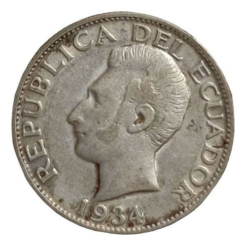  Moneda Ecuador En Plata  Un  Sucre 1934 