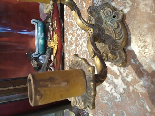 Lampara Antigua Velador Candelabro Bronce Macizo Luisxv (Usado)