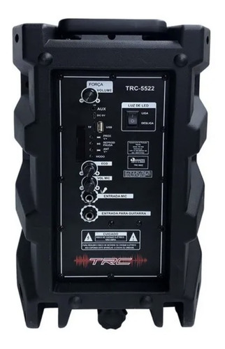 Imagem 3 de 3 de Alto-falante TRC Sound TRC 5522 com bluetooth preto 110V/240V