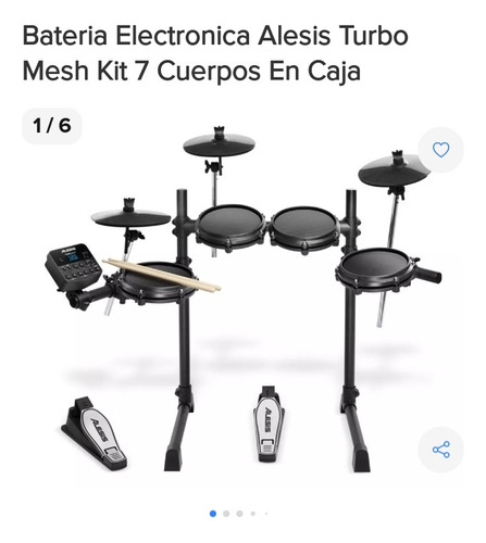 Bateria Electronica Alesis Turbo Mesh 7 Cuerpos.