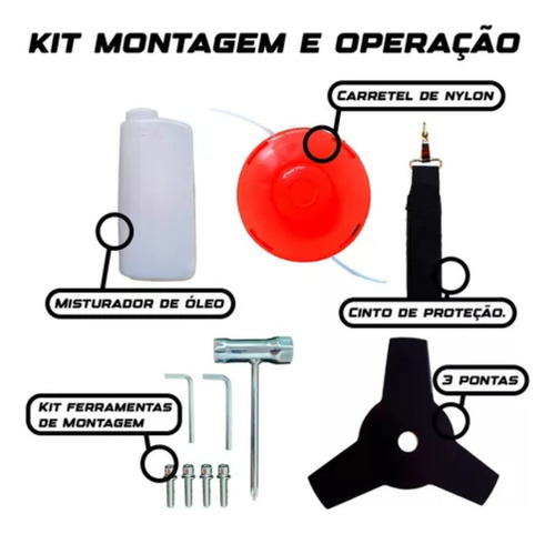 Roçadeira Gasolina Multifuncional 65cc 3hp Profissional
