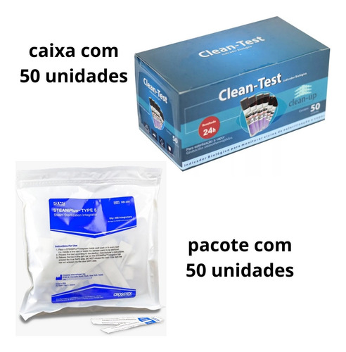 50 Indicador Biológico + 50 Integrador Químico Classe 5 Sps