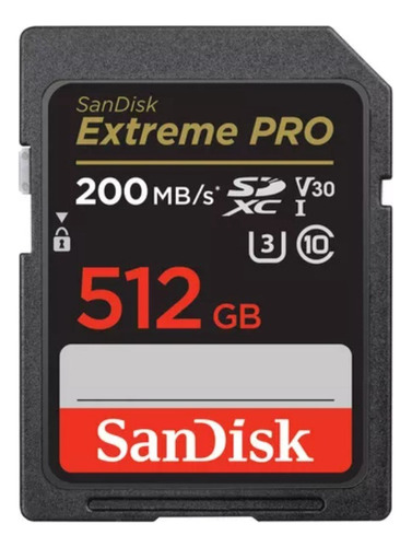 Tarjeta Sandisk Extreme Pro Sdxc Uhs-i U3 512 Gb 200 Mb/s *