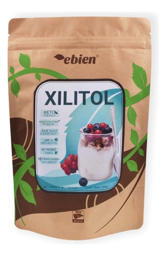 Xilitol 500g Ebien Sustituto Natural De Azúcar Keto