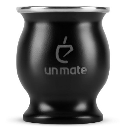 Un Mate Acero - Negro + Bombilla