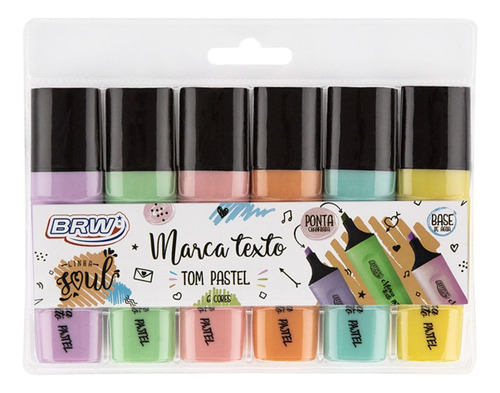 Resaltadores Pastel Blister 6 Colores Brw Marca Texto