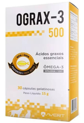 Imagem 1 de 1 de Ograx 500mg Avert C/ 30 Comprimidos Omega-3