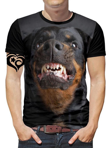 Camiseta De Cachorro Plus Size Rottweiler Masculina Blusa C