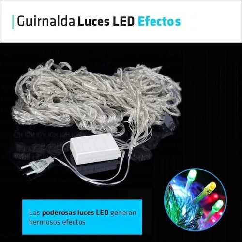Guirnalda Luces Led 100 Focos 8 Metros Blanco Frio 220v Navidad