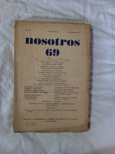 Revista Nosotros 69 1941 Blanco Capdevilla Villoldofernández