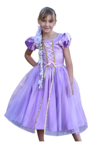 Vestido Disfraz Princesa Rapunzel  De Disney (enredados)