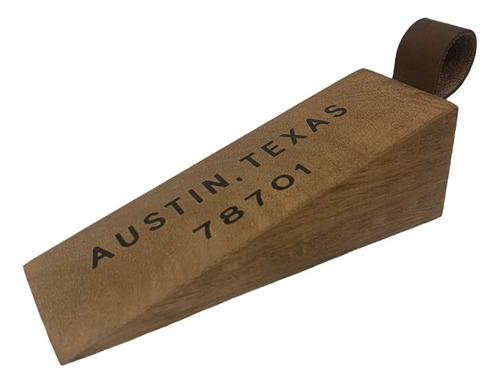 Imagen 1 de 6 de Tope Traba De Puerta De Madera Y Cuero vintage