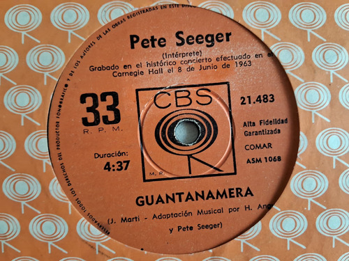 Pete Seeger* Vinilo: Guantanamera Nosotros/ Venceremos* 