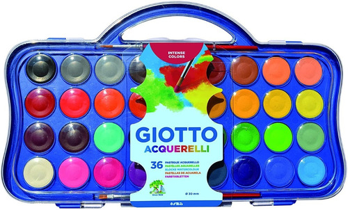 Acuarela Giotto X 36 Colores + 1 Pincel En Estuche Rigido  