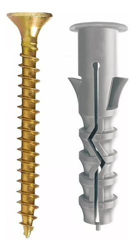 Tarugo N° 8 Con Tope + Tornillo Fix X 100 Unidades