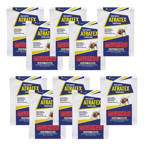 Mata Mosca Atratex 25g Isca P/ Mosca Doméstica 10 Envelopes