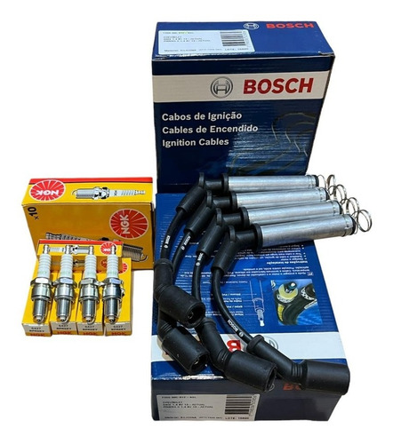 Juego Cables Bosch + 4 Bujias Ngk Chevrolet Prisma 1.4 8v