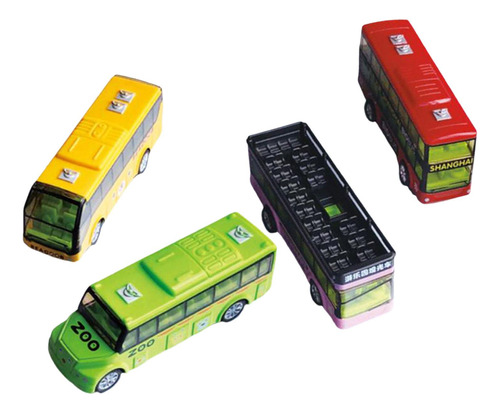 4 Piezas Niños Diecast Metal Coche Juguete Turismo Autobús