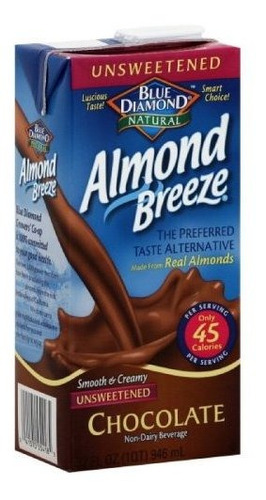 Blue Diamond Chocolate Almond Breeze Sin Endulzar (12x32 Oz)