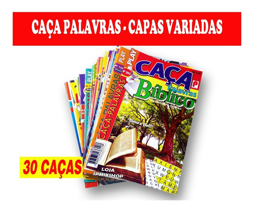 Kit 30 Revistas Caça Palavras (sem Repetições)