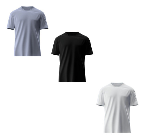 Playeras Basicas Cuello Redondo 3 Pack Colores Vibrantes