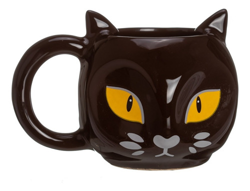 Caneca Gatinho Marrom Decorada 3d Cerâmica Presente 300 Ml