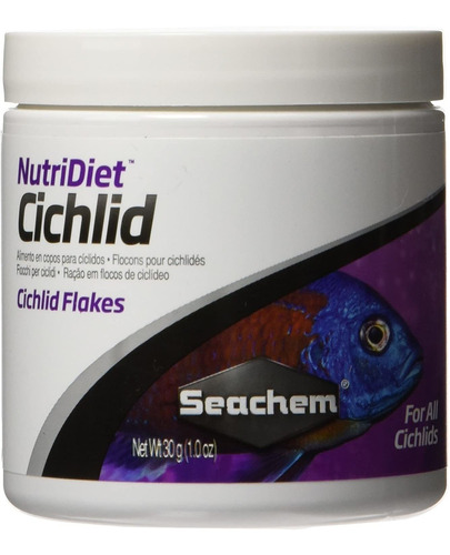 Ração Seachem Nutridiet Flocos Cichlid Probiotics 30 G.