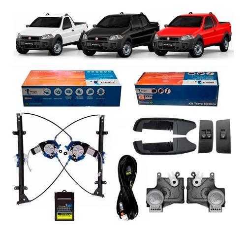 Kit Vidro Elétrico Strada Palio 2 Portas E Trava Tragial Tp2