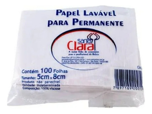 Papel Lavavel Para Permanente Com 100 Unidades - 1 Pacote
