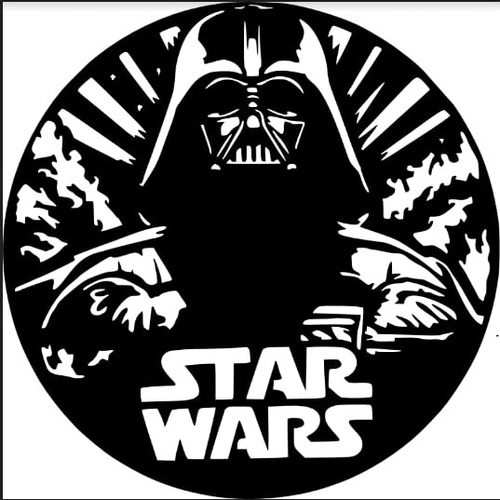 Cuadro Artesanal - Darth Vader - Star Wars - Mdf 40x40cm
