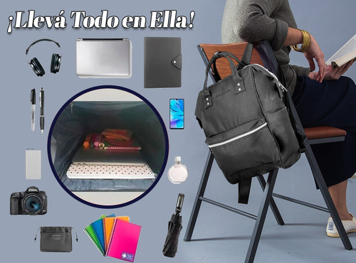 Mochila Cartera Urbana Mujer Porta Notebook Tela Moda Colores Exclusiva By Happy Buy