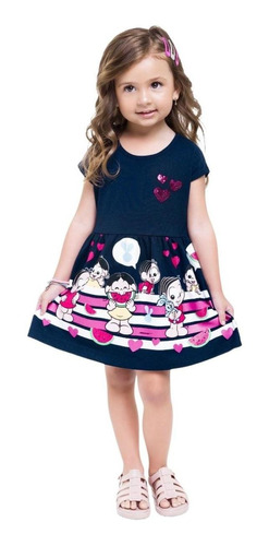 Vestido Infantil Menina Turma Da Mônica - Brandili