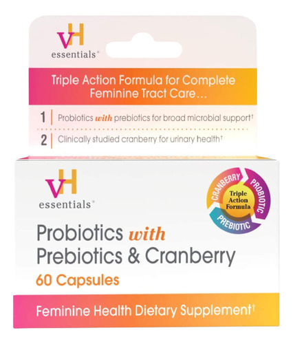 Probiótico Prebiótico Y Cranberry 60 Capsulas Vh Essentials