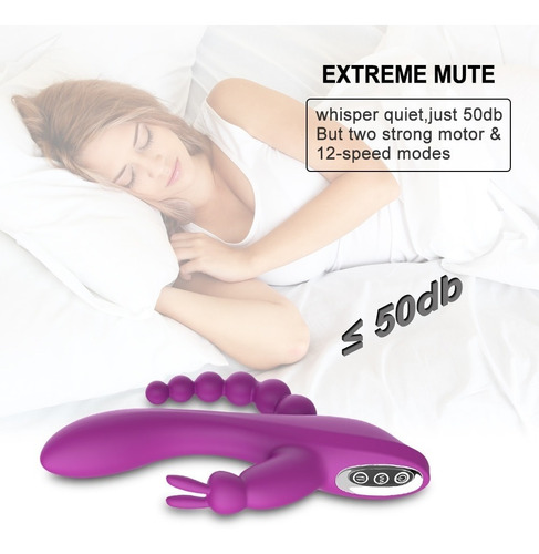 Vibrador Consolador Dildo Triple 3 En 1 Resistente Al Agua