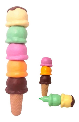 5 Marcatextos Helado Apilable Subrayar Resaltar Remarcar
