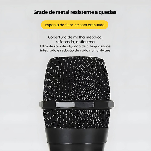 Microfones Duplo Sem Fio Smart Profissional Dinâmico Karaoke