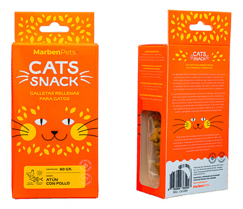 Marbenpets® Cats Snack Galletas Rellenas Atún Con Pollo