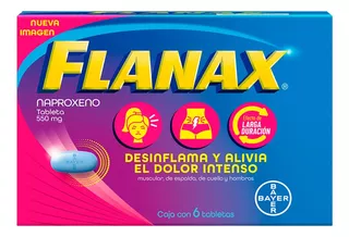 Flanax 550 Mg AnaLGésico Para Cólicos Menstruales Caja Con 6