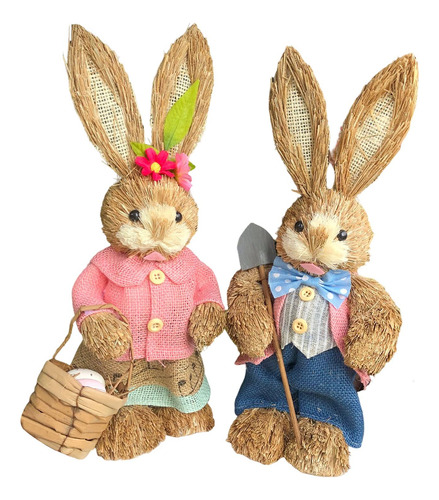 2 Uds De Pascua De Paja Hecho A Mano 35cm Adornos Estilo G