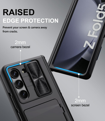 Capa Para Samsung Galaxy Z Fold 5 Sixbox Com Suporte E Cartã