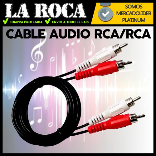 Imagen 4 de 10 de Cable De Audio 2 Rca 2 Rca Para Notebook Pc Lcd Mixer