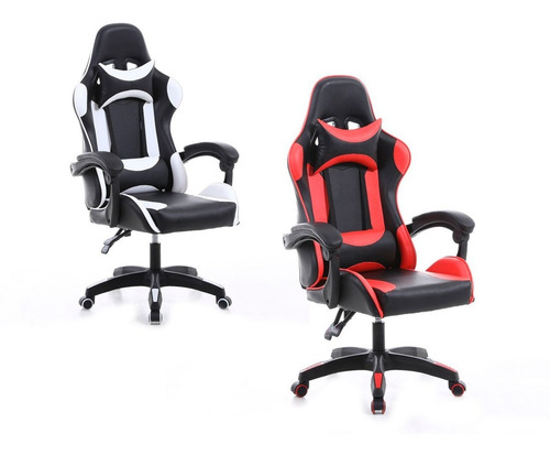 Imagen 2 de 2 de Silla Gamer Pc Xbox Playstation Con Almohadón Giratoria Roja