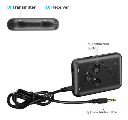 Adaptador De Receptor Y Transmisor Bluetooth Tx10