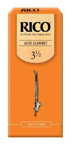 Cañas Para Clarinete Rico Alto, Fuerza 3.5, Paquete De 25