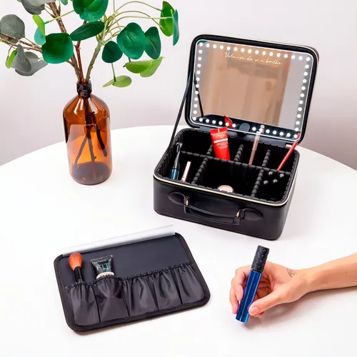 Estuche de maquillaje con LED Your Imaginarium en color negro