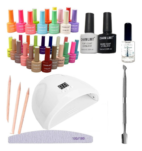 Kit Inicial Manicuria Gel Esmalte Cabina Led/ Uv Semi