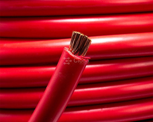 Cable Para Acumulador Automotriz Calibre 1/0 Rojo 25 Mts
