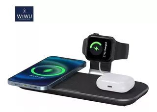 Cargador Inalámbrico 3 En 1 iPhone Apple Watch AirPods Wiwu